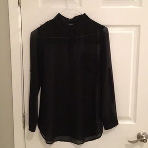 Sheer black collared blouse